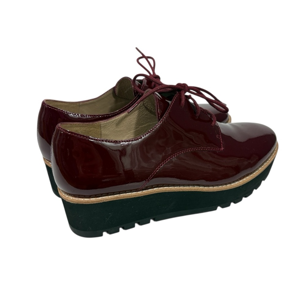 EILEEN FISHER Eddy Derby Shiny Patent Red loafers shoes 6.5 - Picture 5 of 9